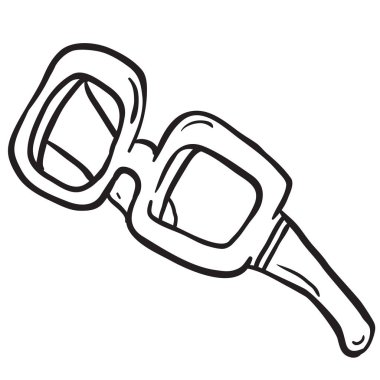 basit siyah beyaz gözlük çizgi film