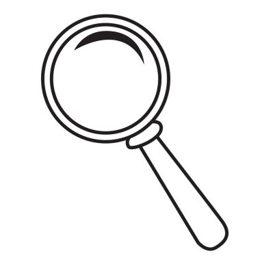 Büyüteç Camı çizgi film illüstrasyon izole beyaz