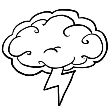 siyah ve beyaz fırtına bulutu beyaz izole