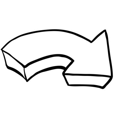 siyah ve beyaz ok çizgi film işaret