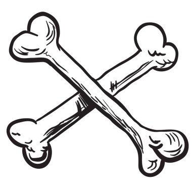 basit siyah ve beyaz kemik karikatür geçti