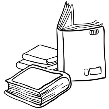 siyah ve beyaz kitaplar çizgi film