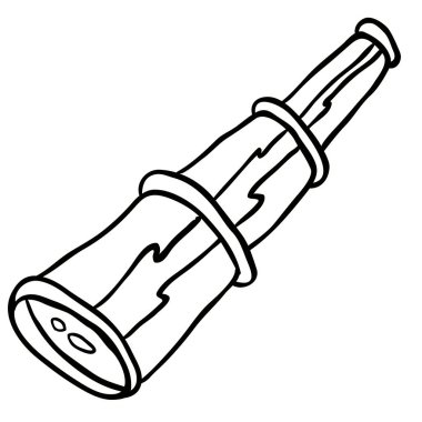 siyah ve beyaz spyglass çizgi film