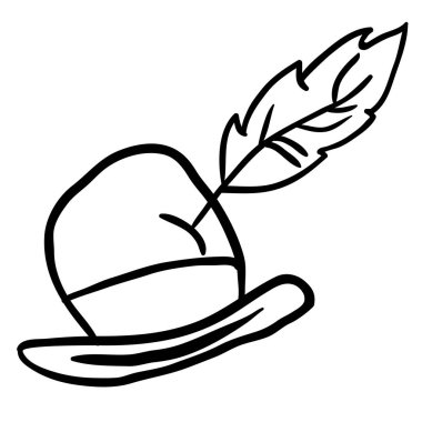 basit siyah beyaz şapka çizgi film