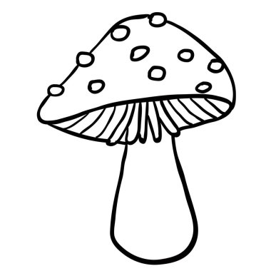 siyah ve beyaz mantar karikatür