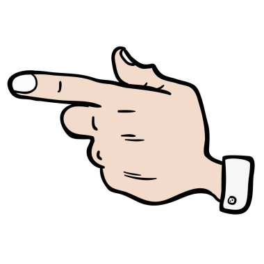 işaret eden el çizgi film illüstrasyon