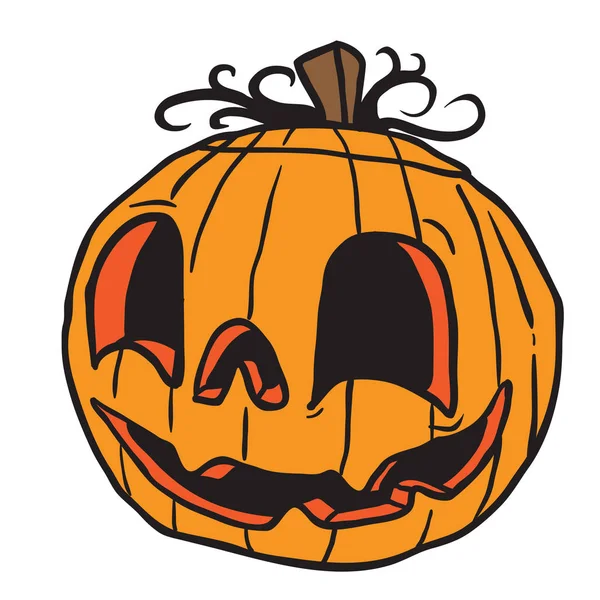 Halloween Abóbora Desenho Animado Ilustração Isolada Branco — Vetor de Stock