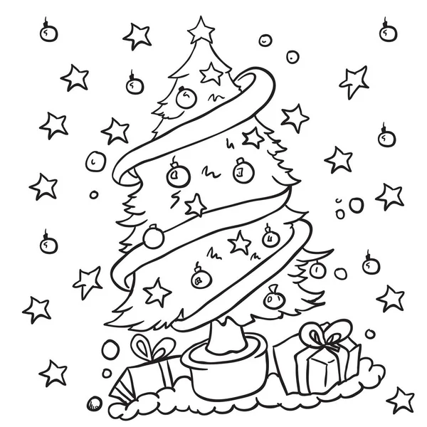 Simple christmas tree cartoon — Stock Vector © ainsel 106822778