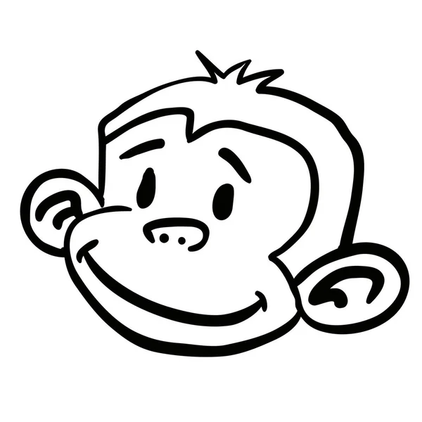 Black White Monkey Cartoon — стоковый вектор