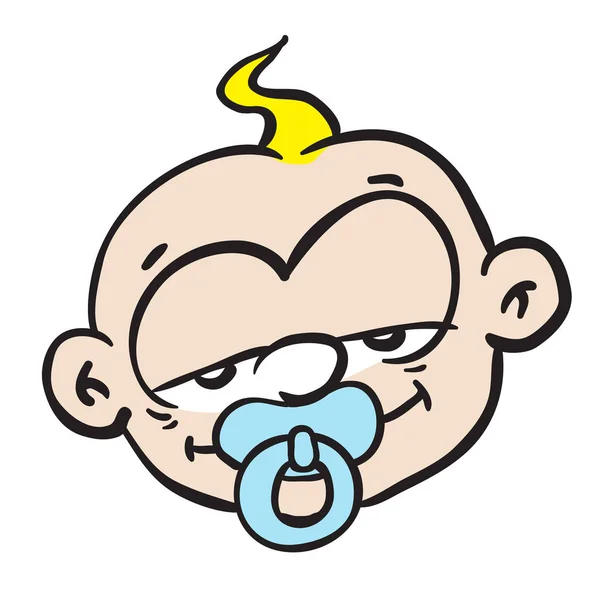 Slaperige Baby Jongen Cartoon Glimlachen — Stockvector