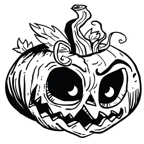 Ilustración Dibujos Animados Calabaza Halloween Aislado Blanco — Vector de stock