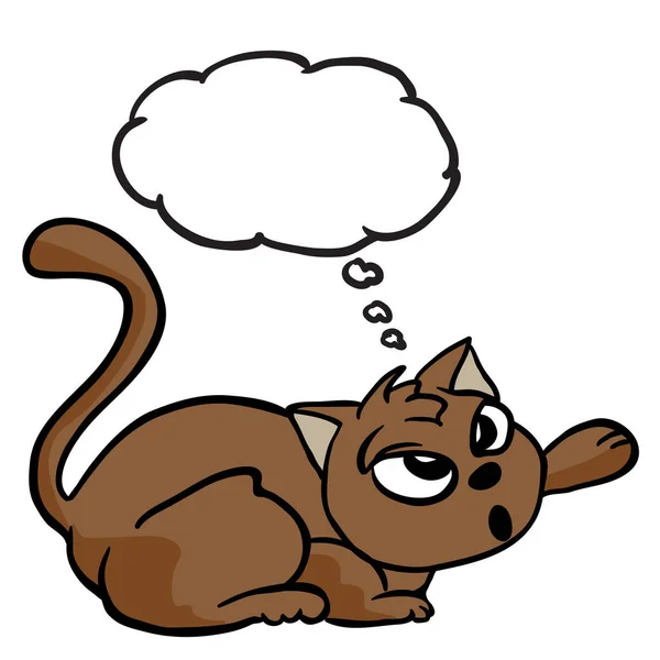 思考バブル漫画の猫 — ストックベクタ