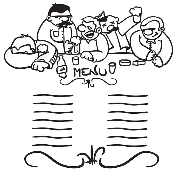 Sarhoş insanlar karikatür siyah beyaz Grup