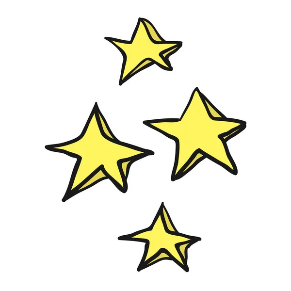 Διακοσμητικά Αστέρια Freehand Συντάσσονται Κινουμένων Σχεδίων Doodle Κινουμένων Σχεδίων — Διανυσματικό Αρχείο