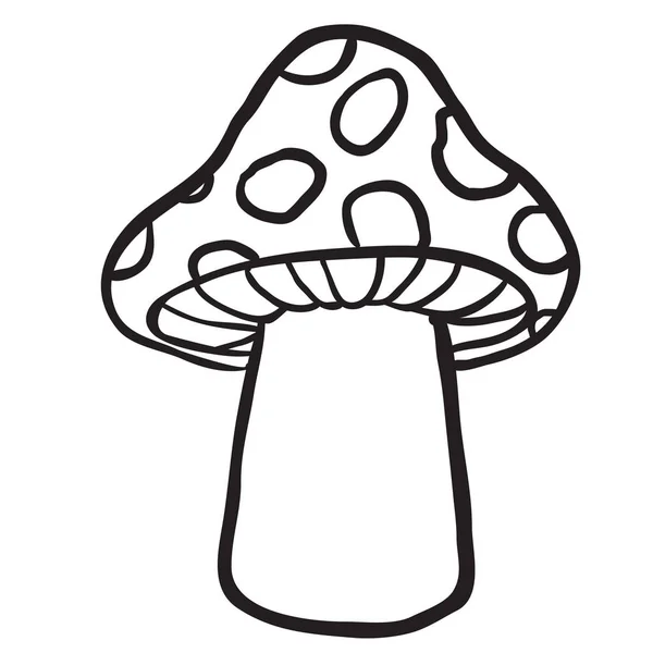 Ilustração Dos Desenhos Animados Cogumelo Isolado Branco —  Vetores de Stock