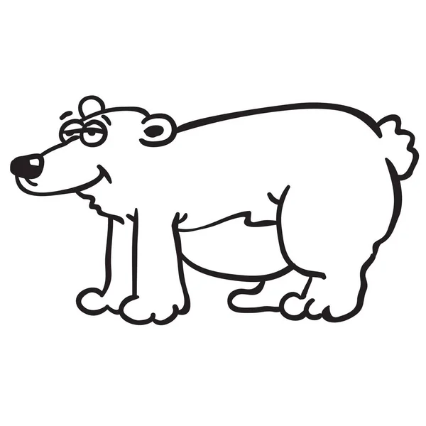 Illustrazione Cartone Animato Orso Bianco Nero — Vettoriale Stock