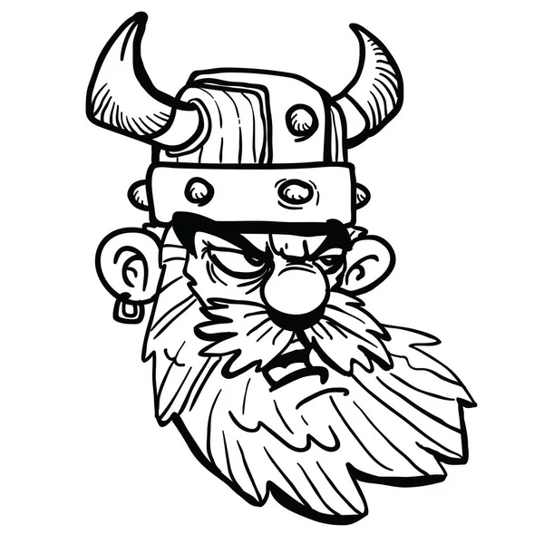 Viking Cartoon Afbeelding Geïsoleerd Wit — Stockvector