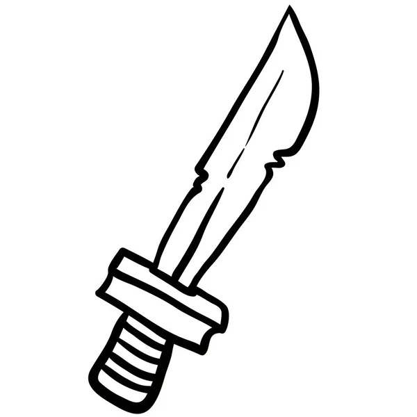 Schwarz Weißer Schwert Cartoon — Stockvektor