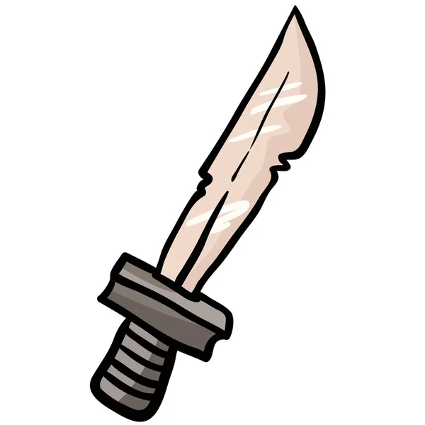 Espada Desenho Animado Ilustração Isolado Branco —  Vetores de Stock