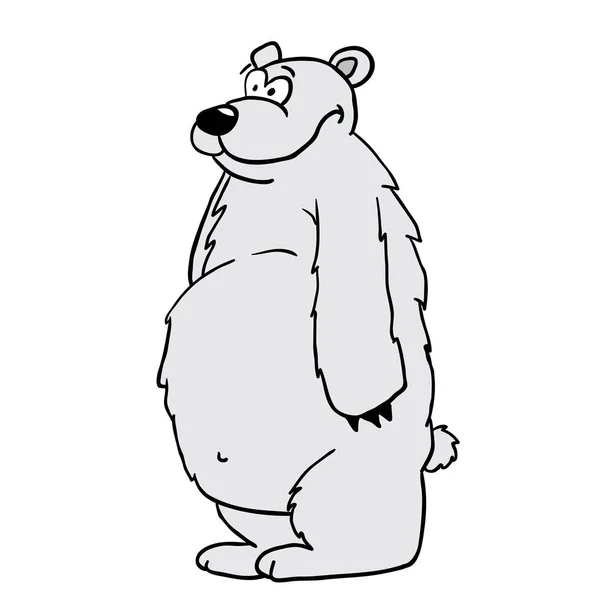 白で隔離クマ漫画 — ストックベクタ
