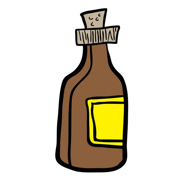 Fles Cartoon Afbeelding Geïsoleerd Wit — Stockvector