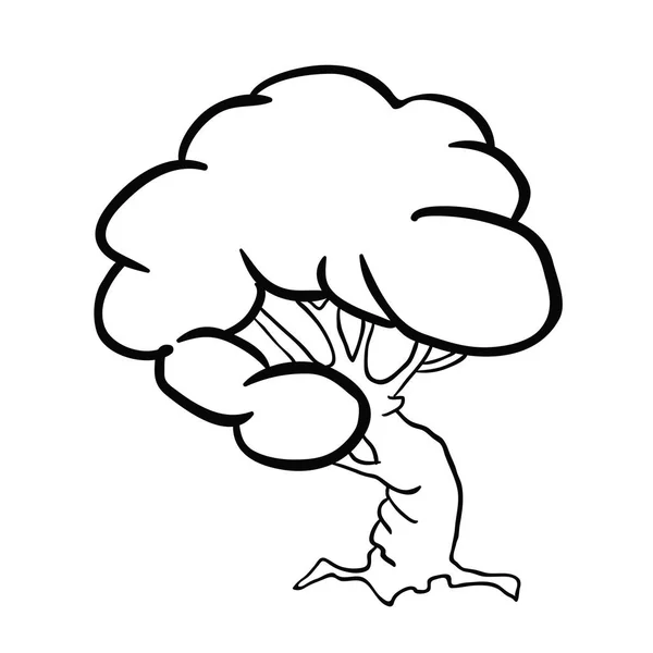 Schwarz Weißer Baum Cartoon — Stockvektor