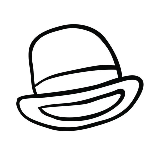 Chapeau Melon Noir Blanc Dessin Animé — Image vectorielle