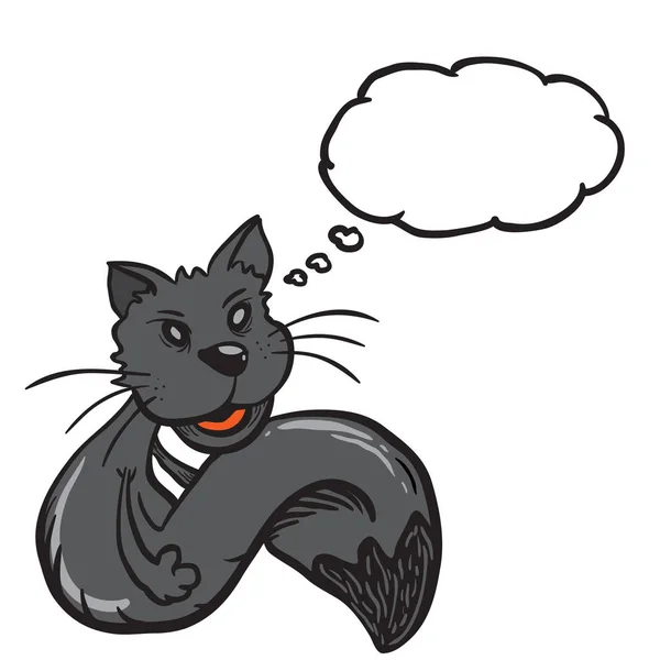音声バブル漫画と黒い猫 — ストックベクタ