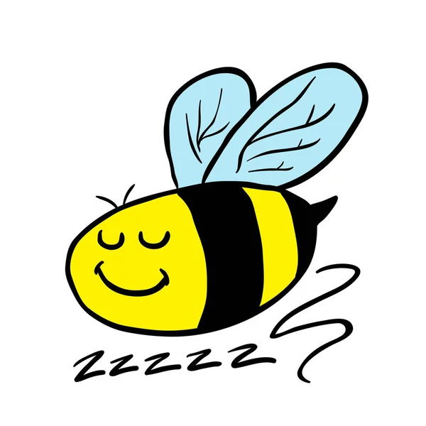 Ілюстрація Бджолиного Мультфільму Ізольована Білому — стоковий вектор