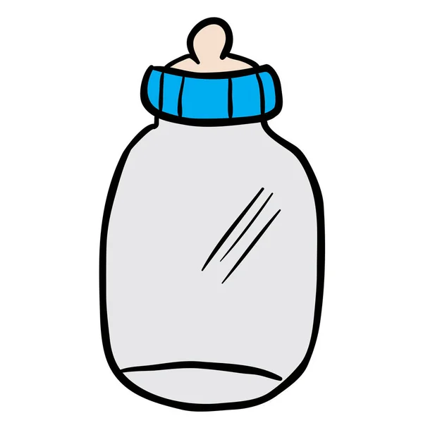 Baby Bottle Cartoon Isolated White — Stock Vector