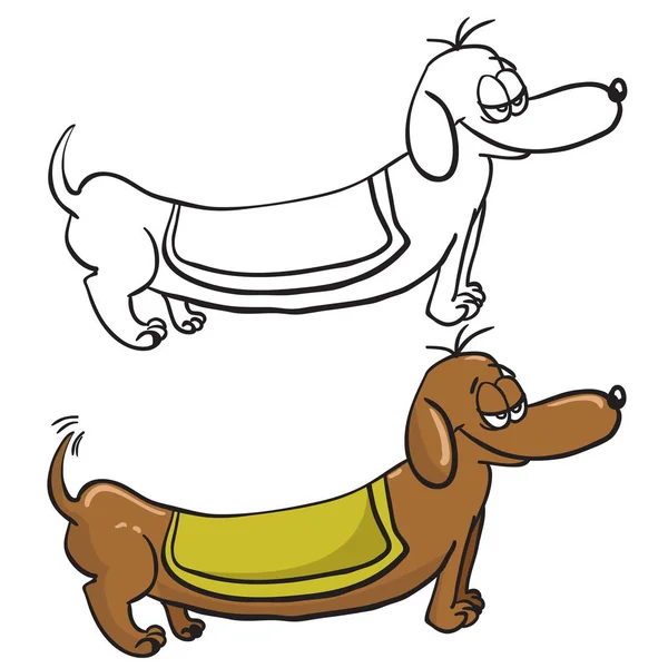 邪恶的腊肠犬卡通涂鸦 — 图库矢量图片