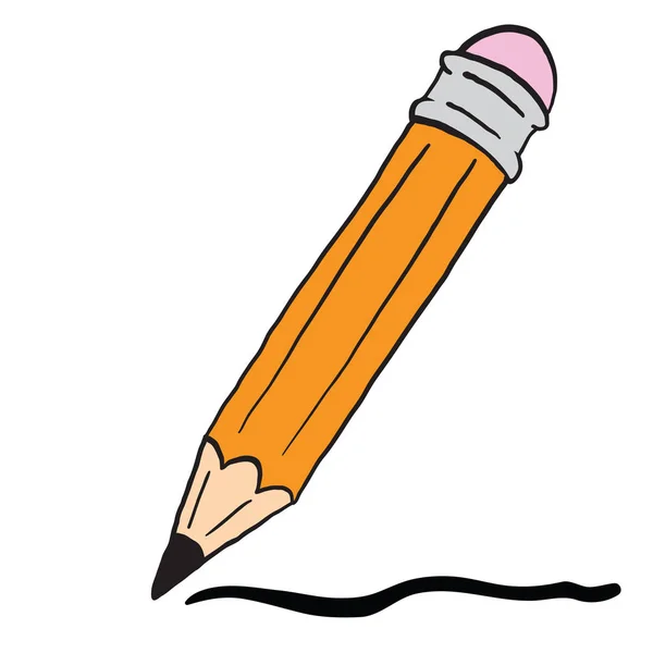 Bleistift Cartoon Illustration Doodle Isoliert Auf Weiß — Stockvektor