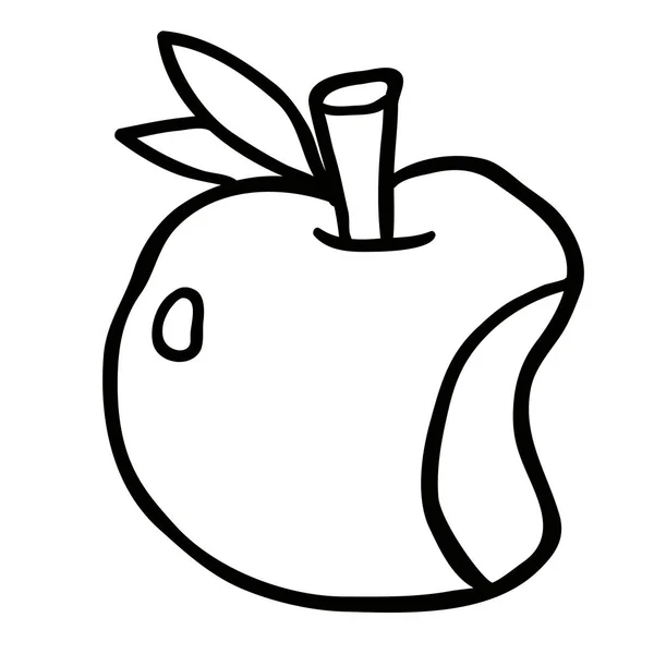 Просте Чорно Біле Яблуко — стоковий вектор