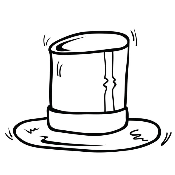 Top Hat Cartoon Ilustração Isolada Branco —  Vetores de Stock