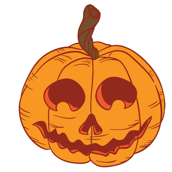 Ilustración Dibujos Animados Calabaza Halloween Aislado Blanco — Vector de stock