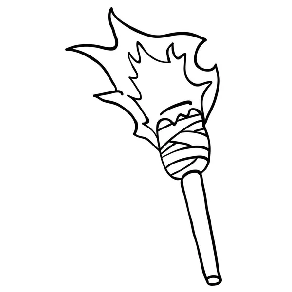 Simple Torche Noire Blanche — Image vectorielle