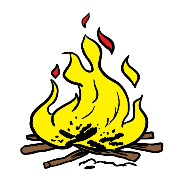 Fire Cartoon Isolated White — стоковый вектор