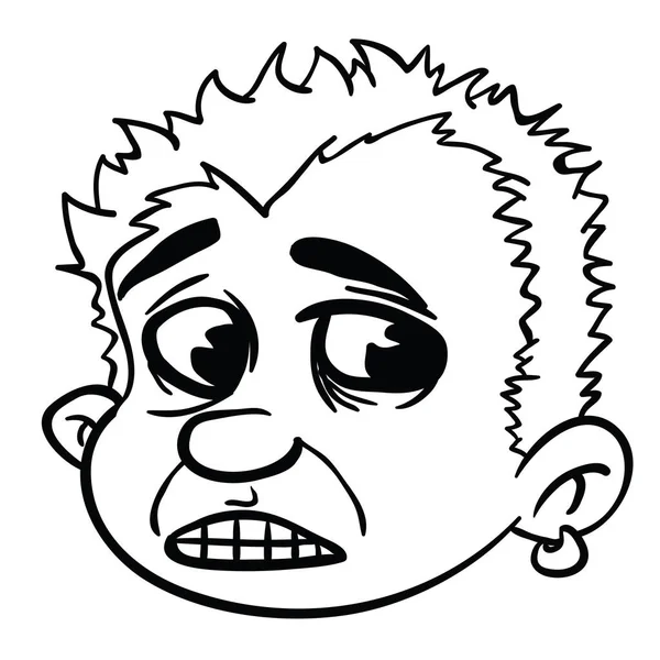 Scared Boy Cartoon Illustration Isolated White — Stock Vector
