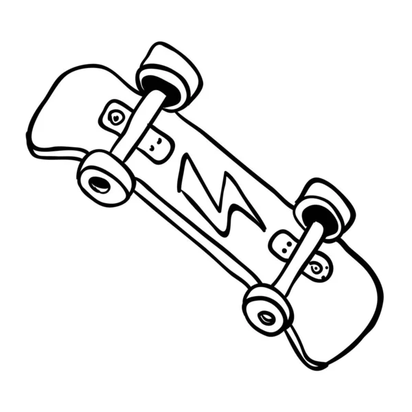 Semplice Skateboard Bianco Nero — Vettoriale Stock