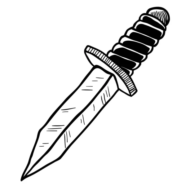 Knife Cartoon Illustration Isolated White — Stock Vector