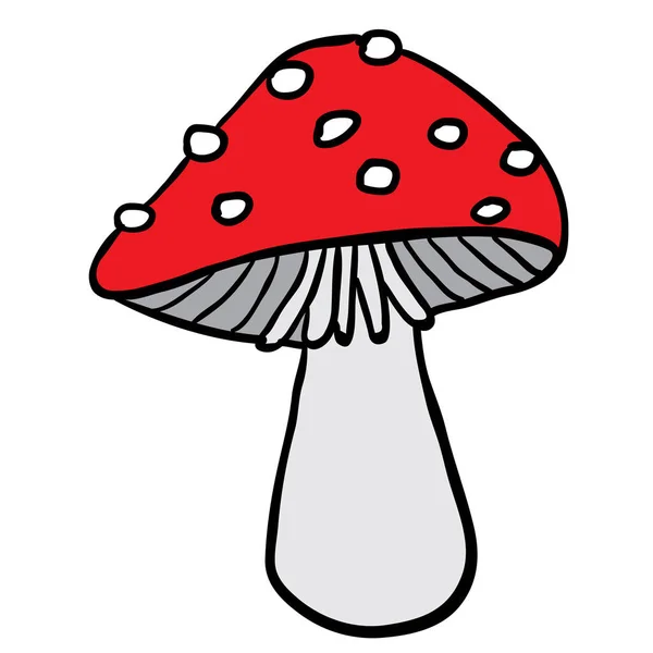 Desenhos Animados Cogumelos Isolados Branco — Vetor de Stock