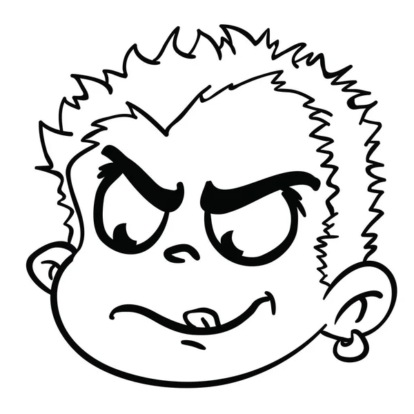 Θυμωμένος Αγόρι Καρτούν Εικονογράφηση Απομονωθεί Λευκό — Διανυσματικό Αρχείο