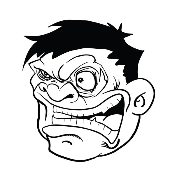 白で隔離怒っているデブ男漫画イラスト — ストックベクタ