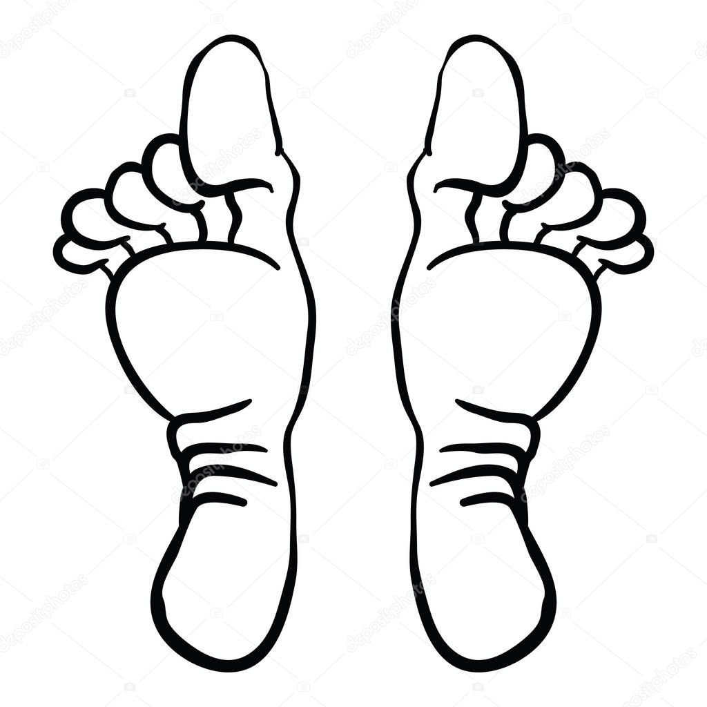 feet cartoon illustration isolated on white