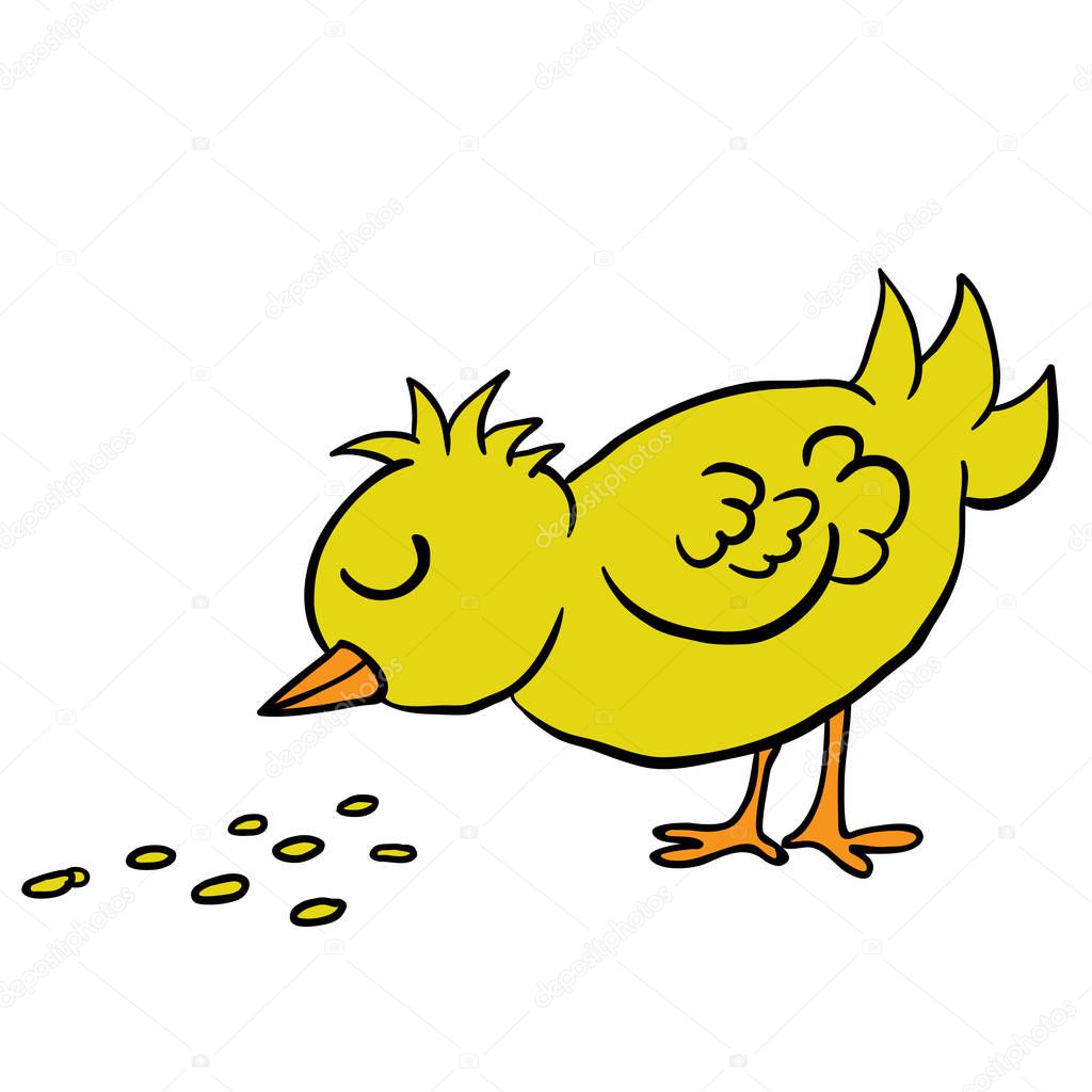 Resultado de imagen para gallina comiendo insecto animada