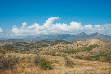 dağlar, güzel gökyüzü, yükseklik görünümü.