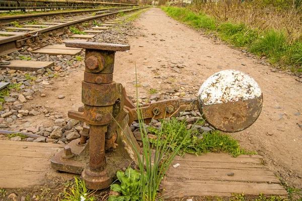 Trilhos Fora Ordem Interruptor — Fotografia de Stock