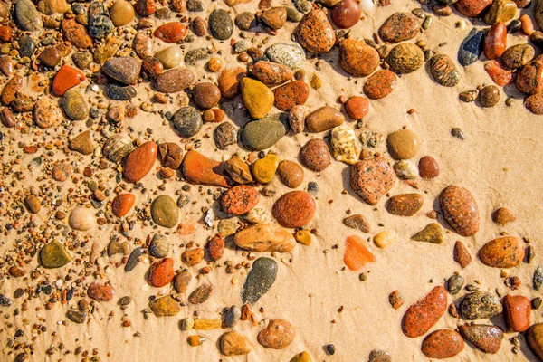 Piedras Guijarros Una Playa Arena — Foto de Stock