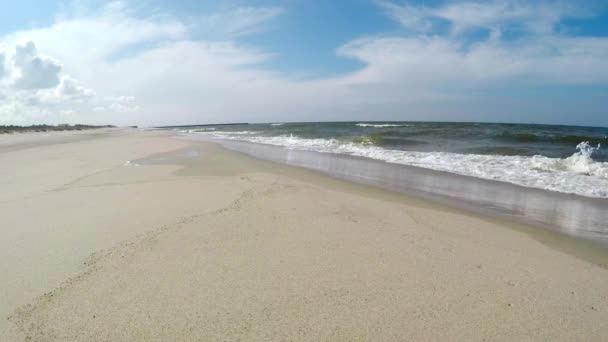 Παραλία Της Βαλτικής Θάλασσας Στην Πολωνία — Αρχείο Βίντεο