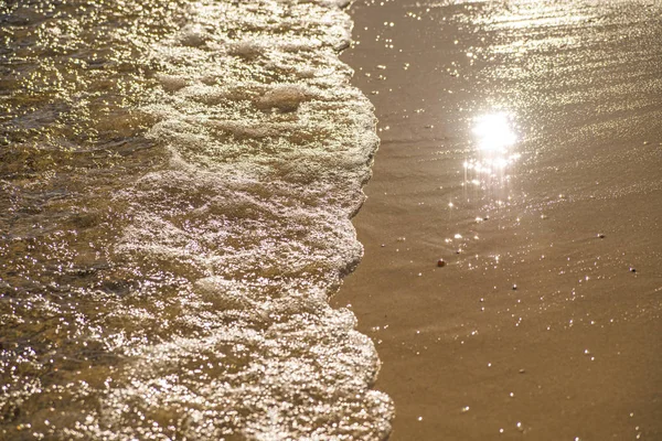 Surfe Mar Báltico Com Sol Noite — Fotografia de Stock